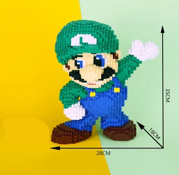 DUZ 8643 Žaidimas Super Mario, Luigi Žalia Pav 3D Modelį 8498pcs 