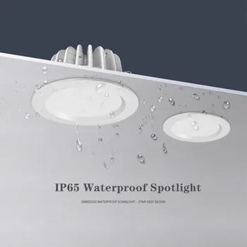 DVOLADOR Vandeniui LED Downlight IP65 LED Downlight Vietoje Šviesos 15W/12W/9W/7W/5W Super Šviesus AC220V/110V Embedded Lubų Lempa