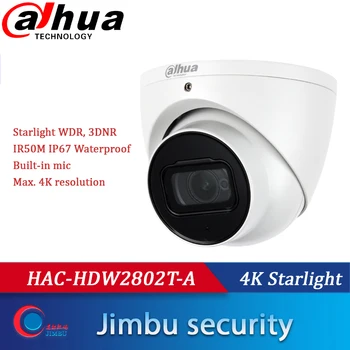 Dahua HAC-HDW2802T-A 4K Žvaigždės Kamera HDCVI IR Dome CCTV Kameros 8MP IR 50m built-in mic Analoginis Obuolio Fotoaparatas