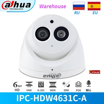 Dahua IP Kameros 6MP PoE IR Dome IPC-HDW4631C-Built-in Mic CCTV Apsaugos Vaizdo Stebėjimo Kameros Metalo Onvif Multi-Language
