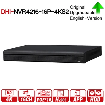 Dahua PoE NVR 8CH 16CH 4K NVR4208-8P-4KS2 NVR4216-16P-4KS2 su HDD PoE Uosto 8MP H. 265 2 SATA dėl IPC IP Kameros, Apsaugos Sistemos