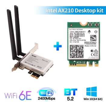 Darbalaukio WI-FI6 AX210 PCIe Wireless Dual Band 3000M AX210NGW WI-fi