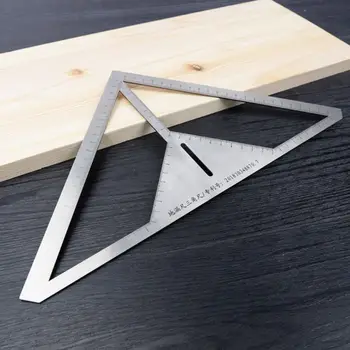 Daugiafunkcinis Trikampis Grindų Drenažo Valdovas Nerūdijančio Plieno Kampas Valdovų Tvirtos Medienos Matavimo Įrankis
