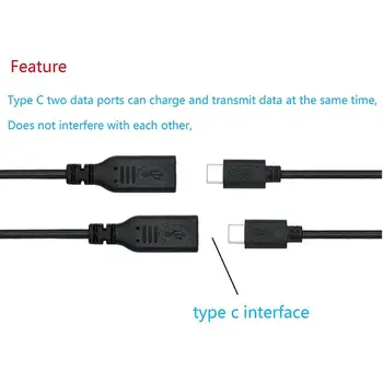 Daugiafunkcis USB 2 1 Tipo 3.1 C Vyrų Kampu 2 x Tipo C Moterų Laidas Duomenų Įkrovimo Adapteris Y Splitter Cable