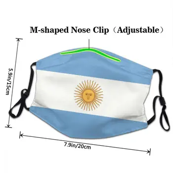 Daugkartinio naudojimo Vėliava Argentinos Kaukė veidui Anti Apsaugos nuo Dulkių Dangtelis Respiratorius Burną, Mufelinė