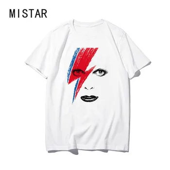 David Bowie Portretas t-shirt Spausdinimas Įdomus Hip-Hop Vasara Nauja, T-shirt Streetwear Asmenybės punk ins Moterims topai marškinėliai Harajuku