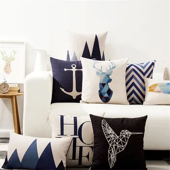 Dekoratyvinis mesti pagalvės užvalkalą apimti gyvūnai, taurieji elniai geometrinis juostele medvilnės skalbiniai, pagalvės dangtelis sofa namų 