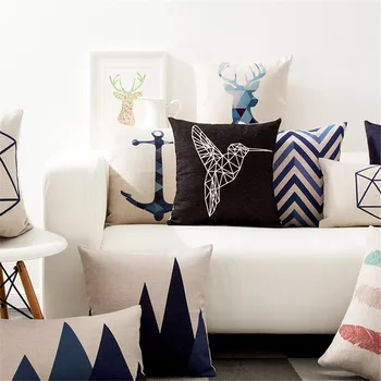 Dekoratyvinis mesti pagalvės užvalkalą apimti gyvūnai, taurieji elniai geometrinis juostele medvilnės skalbiniai, pagalvės dangtelis sofa namų 