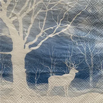 Dekupažas popierinės servetėlės elegantiškas audinio derliaus mielas rankšluostį balta mėlyna elnias medis, gimtadienis, vestuvės namo gražus dekoro 3 sluoksnių