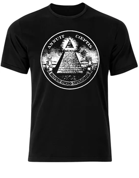 Derliaus Illuminati Darbas Yra Niekada Visiškai All-Seeing Eye Įdomus Mens Marškinėlius Tee Viršų