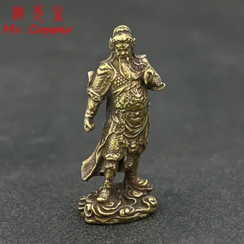 Derliaus Vario Kinijos Dievo Turtų Gong Guan Statula Mažų Ornamentais Retro Brass Guan Yu Figūrėlės Stalo Dekoracijos, Amatų Dovana
