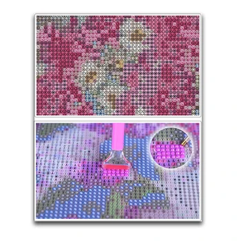 Diamond siuvinėjimo kūrybos kvadratiniu / apvalus deimantas gėlių diamond tapybos gėlių grupių vertus-inkrustacijos namų puošybai