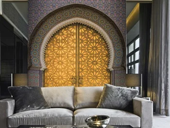 Didelių 3D Sienų Lipdukai aukso durų Meno Sienos Freskos Grindų Lipdukai, Kūrybinis Dizainas, Namų Deco