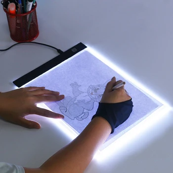 Didmeninė 33.5 cm, A4 Skaitmeninės piešimo, grafikos tablet LED šviesos lauke tapyba, kopiją raštu lentelė tris lygio be tamsos veiksmus