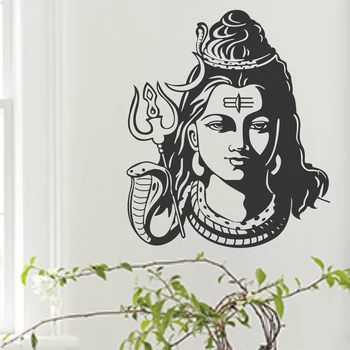 Dievas Šiva Indija Induizmo Religija Vinilo Lipdukas Namų Dekoro Indijos Induizmas Namų Dekoro Sienos Lipdukas tapetai Miegamajame freskomis M187
