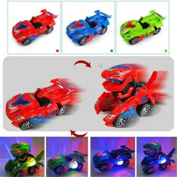 Dinozaurų Keičia Automobilį Muzikos LED Automobilių Auto Transformaciją Elektros Dinozaurų Žaislas Automobilis Kalėdų Dovanos, Žaislai Vaikas Berniukai Vaikams