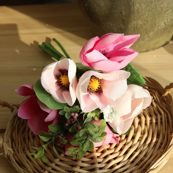Dirbtinio šilko Magnolia Gėlių puokštė namų dekoro vestuvių PASIDARYK pats apdailos fleur artificielle netikrą gėlių flores 2 spalvos