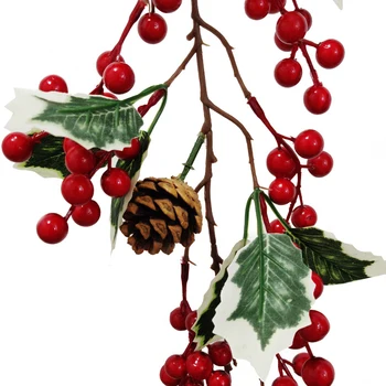Dirbtinių Augalų Plotai Raudonųjų Vaisių Dirbtinių Uogų Rotango Kalėdų Puošmena Netikrą Gėlių Šalies Namų Dekoro Kalėdų Gėlė