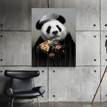 Drobė, Tapyba Pica Panda Hd Spausdinti Plakatai Black Hat Mielas Mielas Gyvūnų Sienos Meno Nuotrauką Kambarį Plakato Meno kūrinius Dekoras