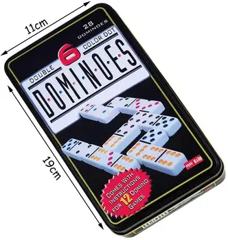 Du Kartus Domino 6. 28pc Dot Domino taktinis žaidimas-stalo žaidimas (taktinis žaidimas, vaikams ir suaugusiems)