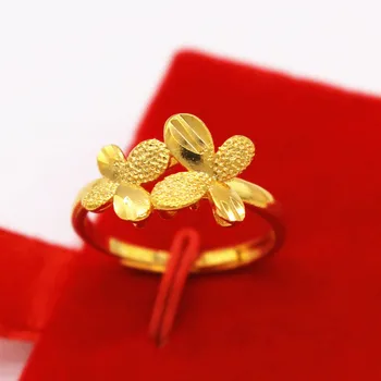 Dubajus 24K aukso Žiedai, Pakabukai Aukso Žiedas Minimalistinio Papuošalai, Vestuviniai Žiedai, Moterų Bague Femme Anillos Mujer naujo dizaino papuošalai