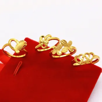 Dubajus 24K aukso Žiedai, Pakabukai Aukso Žiedas Minimalistinio Papuošalai, Vestuviniai Žiedai, Moterų Bague Femme Anillos Mujer naujo dizaino papuošalai