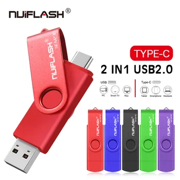 Dvi pusės mobiliojo telefono USB Flash Diskas 128gb 64gb 32gb usb pen drive 16gb Tipas-c usb memory stick 4gb 8gb Usb 2.0 pendrive