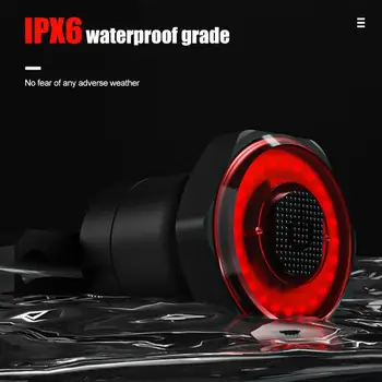 Dviračių Intelligent Auto Stabdžių Šviesos Jutiklis IPx6 Vandeniui LED Įkrovimo Dviračių užpakalinis žibintas Dviračių Priedų Žibintuvėlis