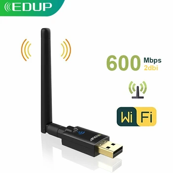EDUP 600Mbps USB WiFi Adapterį 2.4 G/5 ghz 802.11 AC Dual band WiFi Antena 2dbi USB Ethernet Adapter Wi-Fi Imtuvas PC Nešiojamas kompiuteris