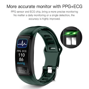 EKG + PPG P12 Smart Žiūrėti Sporto Bluetooth Riešo juostos Širdies ritmo Monitoringo Pranešimą Skambinti, Priminti Sporto Smart Apyrankė 