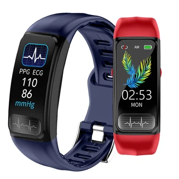EKG + PPG P12 Smart Žiūrėti Sporto Bluetooth Riešo juostos Širdies ritmo Monitoringo Pranešimą Skambinti, Priminti Sporto Smart Apyrankė 
