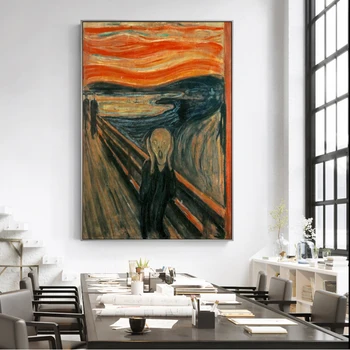 Edvard Munch Rėkti, Žinomų Paveikslų, Drobė Meno, Sienos Cuadros Drobės Tapybos Sienos Meno Kambarį Namų Dekoro (be Rėmelio)