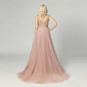 Elegantiškas 2021 Vakaro Suknelės Ilgos Puošnios Blizgančiais O Kaklo Tiulio Backless Užtrauktukas Dubajus Arabų Oficialų Prom Šalis Suknelė Vestidos 5465