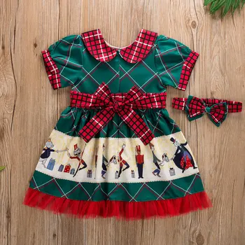 Elegantiškas Kalėdų Mergaičių Suknelės Vaikams, Kūdikių Mergaitės Bowknot Partijos Inscenizacija KALĖDOS Santa Suknelė Mergaitėms, Drabužiai