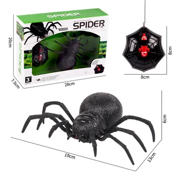 Elektroninių pet Nuotolinio Valdymo Modeliavimas tarantula Akys Spindi smart black Spider 4Ch Helovinas RC Sudėtinga Išdaiga Baisu Žaislą dovanų