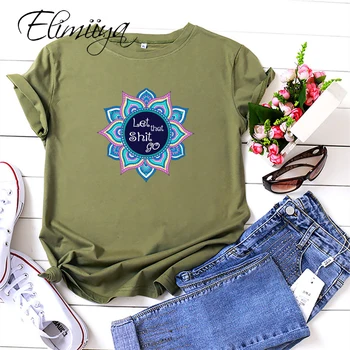 Elimiiya 2020 Sunmmer Moterų Sun Flower Print T Shirt Moterims, Grafinis Tee Trumpas Rankovės O-Kaklo Viršūnes Tees Medvilnės marškinėliai Plius Dydis