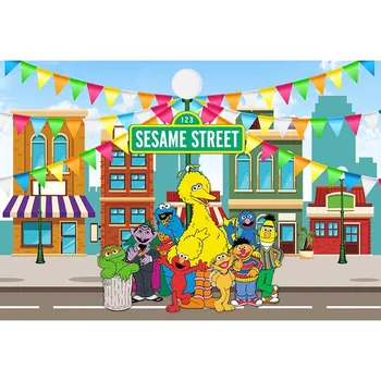Elmo Pasaulyje Plytų Sienos Sesame Street Gimtadienio Custom, Fotografija, Studija, Fone, Fonas Vinilo 7x5FT