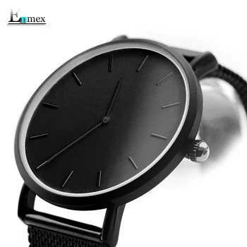 Enmex cool dizaino vyrų laikrodis nerūdijančio plieno, paprastas, stilingas Mystiqu dvi rankas paprastas trumpas veido kvarcinis laikrodis mados žiūrėti