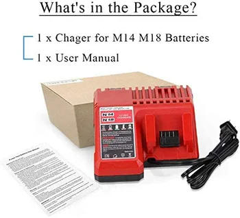 Es/JAV/AU/RU Plug 18V Power Tool Ličio Baterijos Kroviklis Pakeitimo Milwaukee Įkroviklis M18