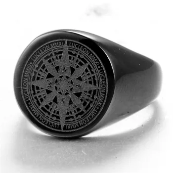 Europos ir Amerikos nerūdijančio plieno papuošalai iš nerūdijančio plieno, kompasas, žiedas vyrų žiedas