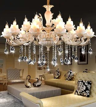 Europos liustra kambarį lempos prabangus liustra miegamasis jade krištolo šviesa, Restoranas cinko lydinio, kristalų Šviestuvai