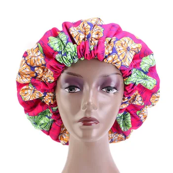Extra Large Dydis Afrikos Modelio Spausdinimo Ankara Kepuraitės Moterų Satino Pamušalu Headwrap Kepuraitės Nakties Miego Bžūp Žiemos Skrybėlę Lady Turbaną