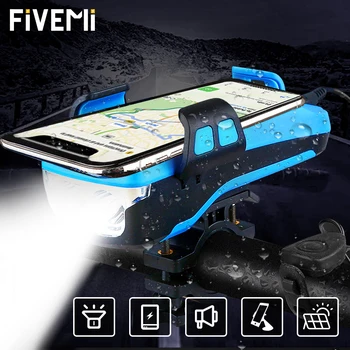 FIVEMI 5 1 Led Dviračio Žibintas Priekinis USB Įkraunamas Saulės Ragų Telefono Laikiklis dviračio Lempa Žibintuvėlis Dviračių Šviesos Žibintai
