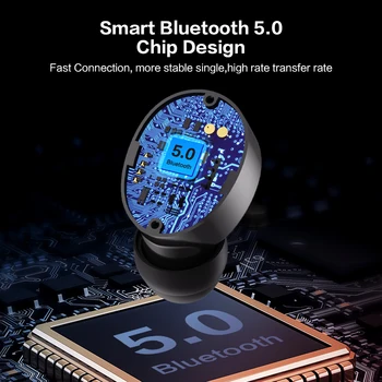 FLOVEME Bluetooth V5.0 Ausines TWS Tūra, Belaidžių Ausinių LED Ekranas Sportas laisvų Rankų įranga Su Mikrofonu 1200mAh Baterija Dėžutę