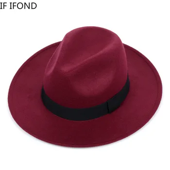 Fedora Skrybėlę Moterims Imitacija Vilnonių Skrybėlės Vyrų Mados Juoda Viršuje Džiazo Skrybėlę 2020 NAUJAS