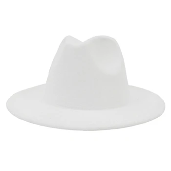 Fedora skrybėlės moterims 2020 Naujas klasikinis paprastas plačios skrybėlės kraštų derliaus juoda balta žalia Spalvotų bažnyčios žmogus žiemą moteris skrybėlės