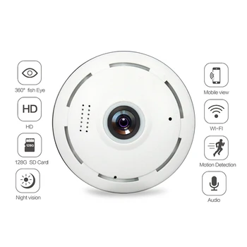Fisheye IP Kamera, WiFi 960P 360 Laipsnių Panoramines Belaidžio Namų Saugumo VAIZDO Kamera, infraraudonųjų SPINDULIŲ Naktinio Matymo Kamera Kūdikio stebėjimo