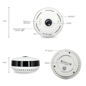 Fisheye IP Kamera, WiFi 960P 360 Laipsnių Panoramines Belaidžio Namų Saugumo VAIZDO Kamera, infraraudonųjų SPINDULIŲ Naktinio Matymo Kamera Kūdikio stebėjimo