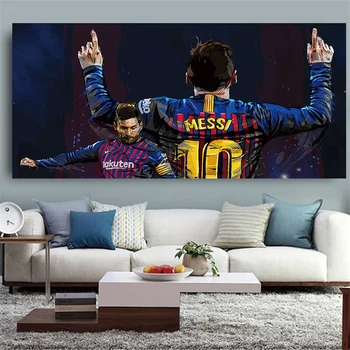 Futbolininkas Messi Sienos Drobė, Aliejus, Tapyba, Plakatų ir grafikos Sienos Meno Nuotrauką Kambarį Namų dekoro