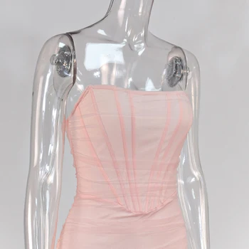 Fyrneh Vasaros Suknelės 2020 Ponios Stebėjimo Elegantiškas Dukart Sluoksnių Seksualus Ruched Komplektus Bodycon Backless Derliaus Slim Vestidos